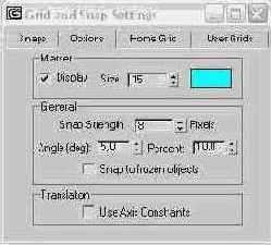   Grid and Snap Settings (   )    Options ()