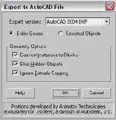  Export to AutoCAD File (   AutoCAD)