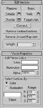  Edit Vertices ( )  Vertex Properties ( )