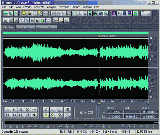 Обработка звука в Adobe Audition 1.5