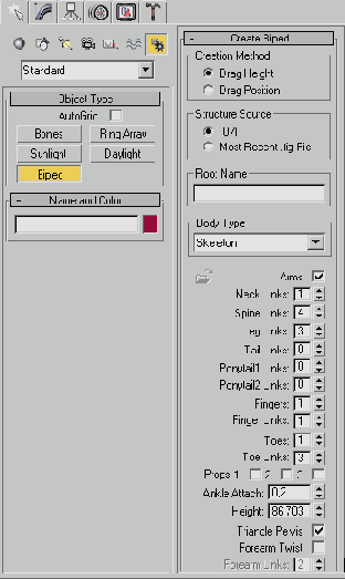   Create Biped ( )   